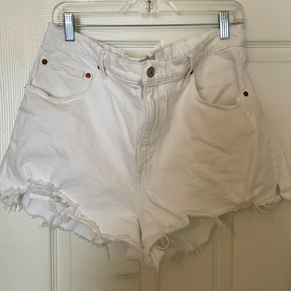 White jean shorts